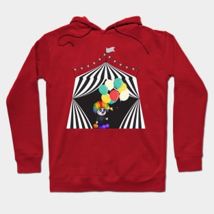 Multicolored hair clown at circus Hoodie